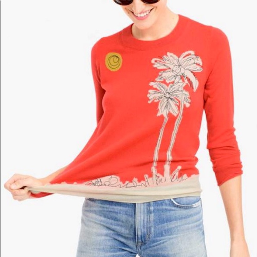 COPY - J. Crew Tippi in embroidered palm trees - NWT